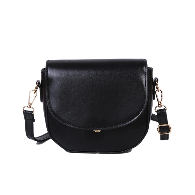 Women's Pu Leather Solid Color Basic Classic Style Square Flip Cover Crossbody Bag