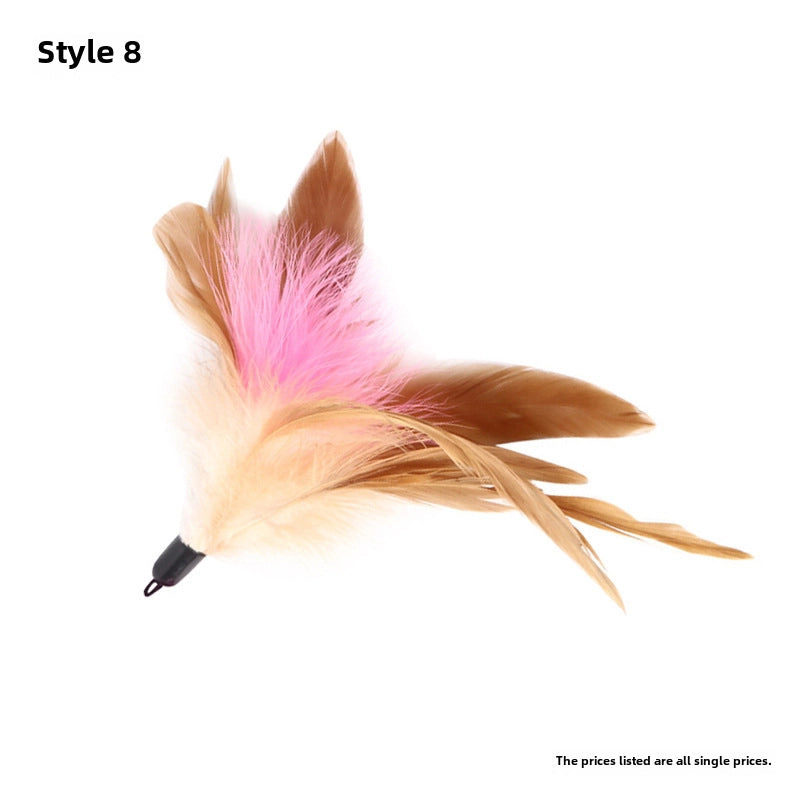 Cat Stick Replacement Head Cat Stick Feather Replacement Head Pearl Bird Cat Stick Accessories