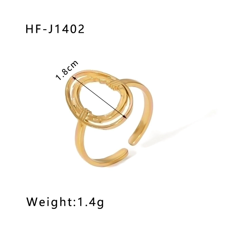 Stainless Steel 18K Gold Plated Modern Style Plating Geometric Open Rings