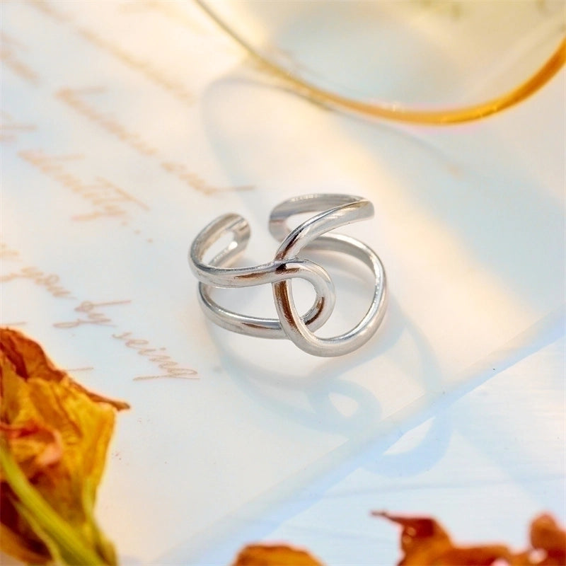 Basic Cross Star 304 Stainless Steel 18K Gold Plated Gold Plated Stainless Steel Rings