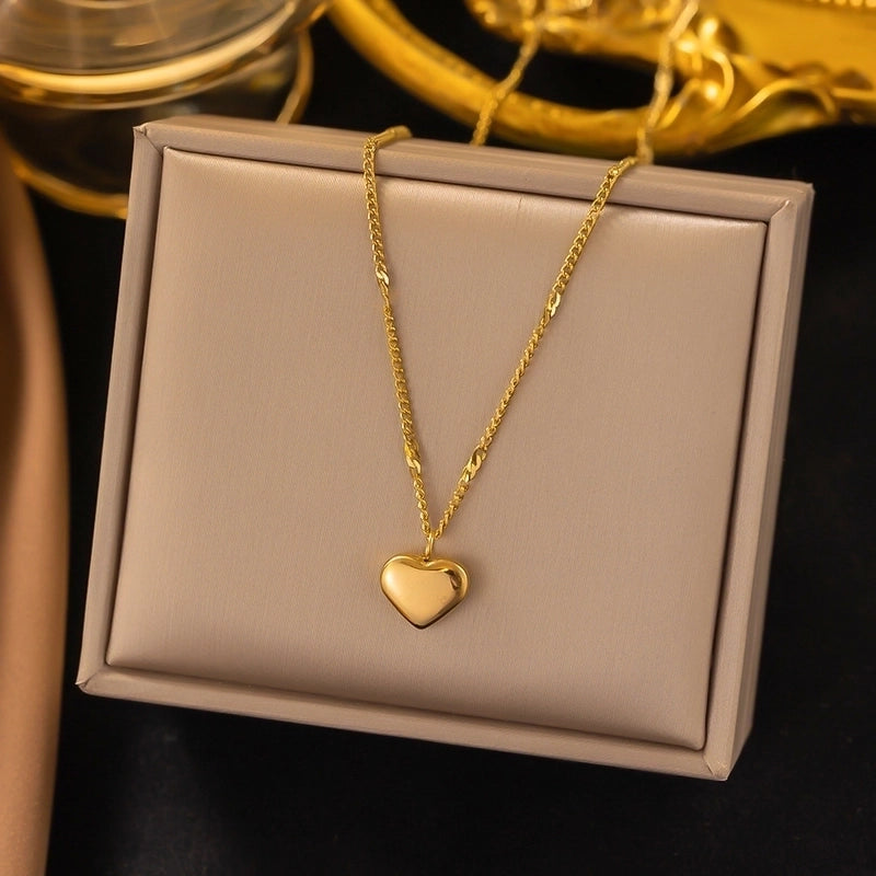 Sweet Minimalist IG Style Starfish Heart Shape Bow Knot Titanium Steel Plating Pendant Necklace