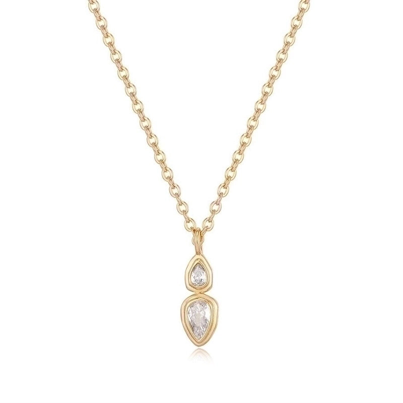 Copper Casual Minimalist Commute Oval Plating Inlay Zircon Pendant Necklace