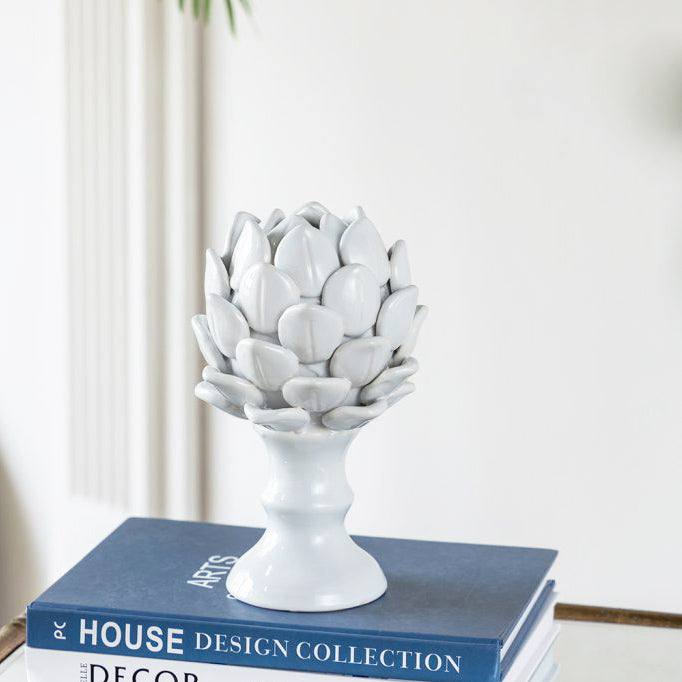 Artichoke Decorative Accent Medium - White