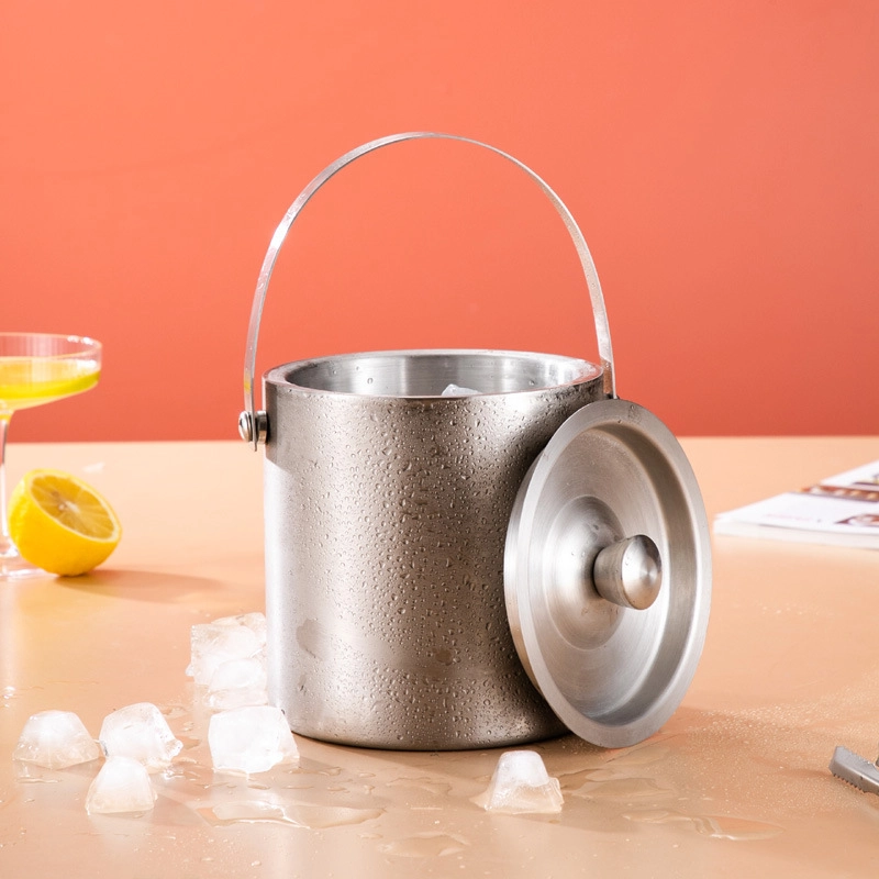 304 Stainless Steel Ice Barrel Ice Bucket Bar KTV Commercial Household Small Ice Grain Beer Bucket Storage Bucket