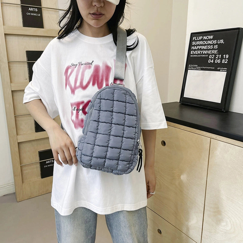 Women's Medium Polyester Solid Color Streetwear Square Zipper Fanny Pack