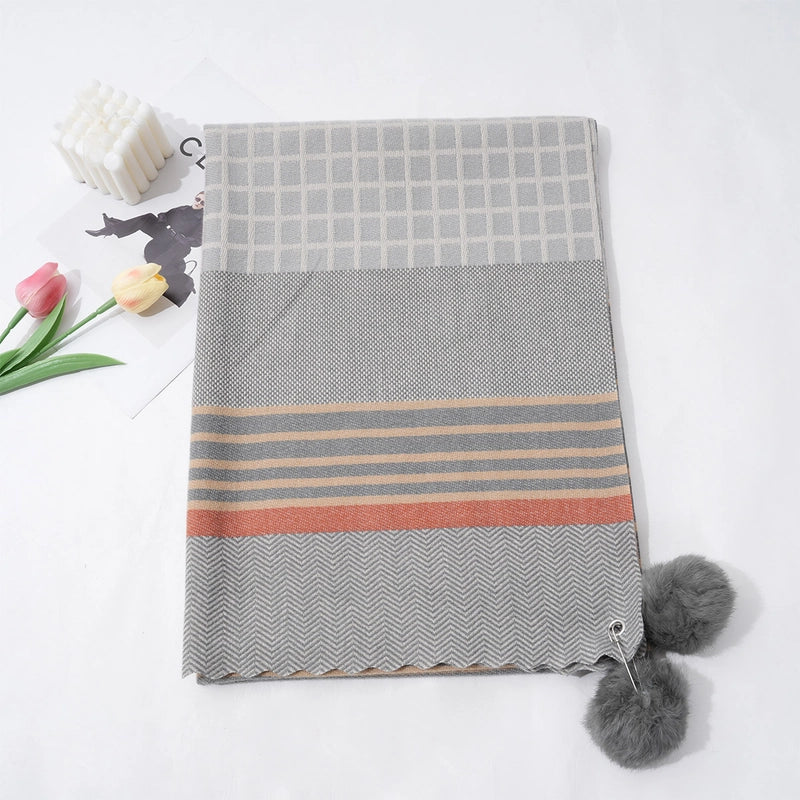 Women's Lady Streetwear Plaid Imitation Cashmere Scarf