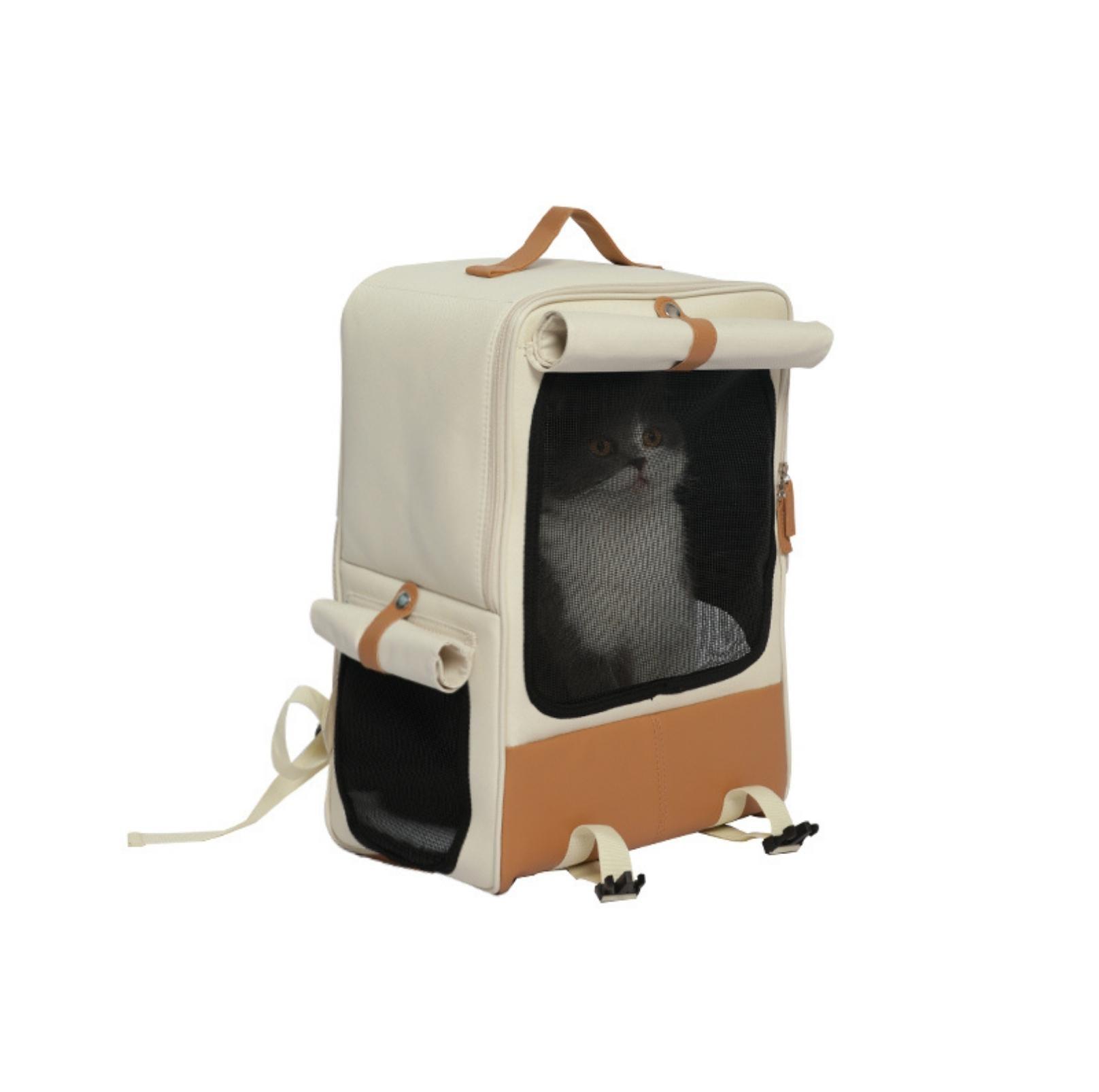 Super Large Foldable Pet Cat Carrier Backpack Bag With Ventilation And Privacy Curtain