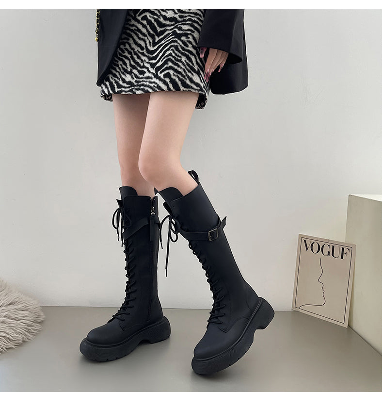 black long barrel boots  KF2246