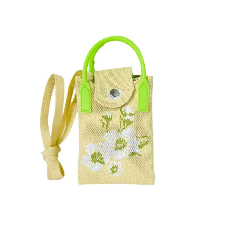 Women's Mini Polyester Floral Streetwear Square Magnetic Buckle Crossbody Bag