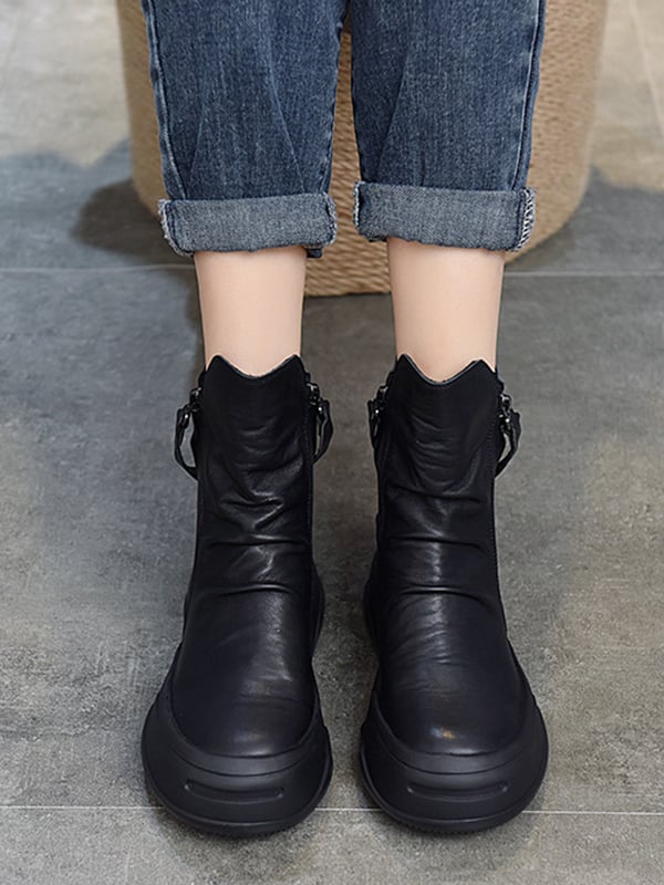 Original Irregular Casual Zipper Booties