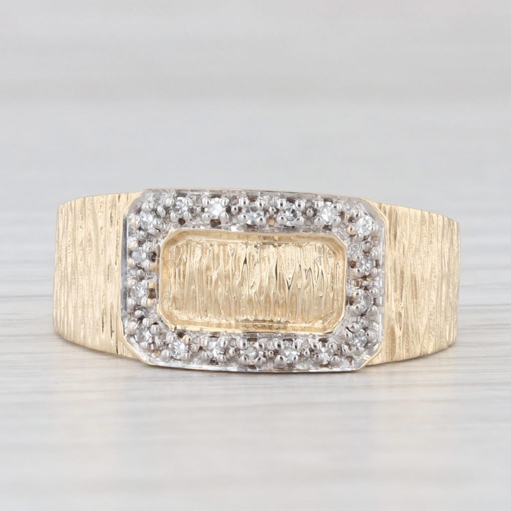 Diamond Framed Ring 14k Yellow Gold Size 9.75