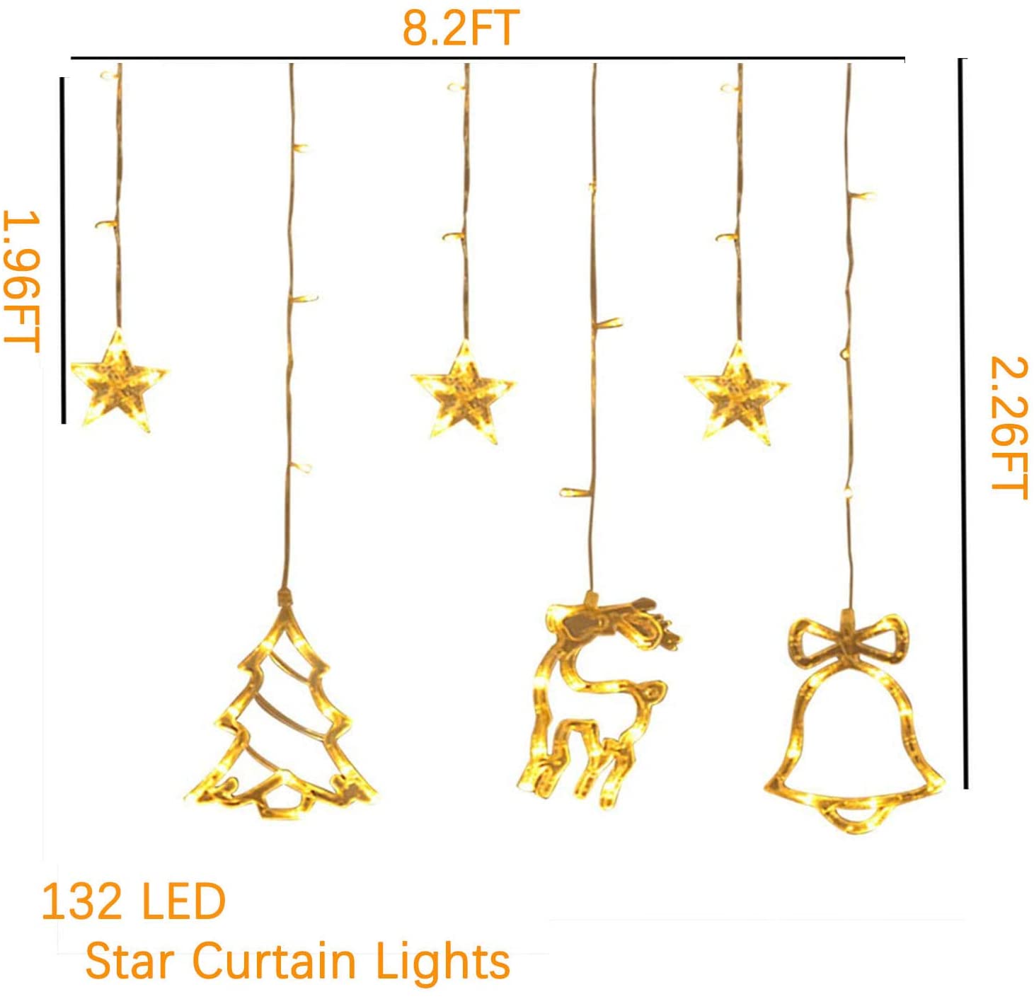 Christmas Window Curtain String Lights. 138 LED Star Lights Indoor Christmas Decorations Lights with 8 Lighting Modes Waterproof Twinkle Fairy Lights for Bedroom. Christmas Decorations