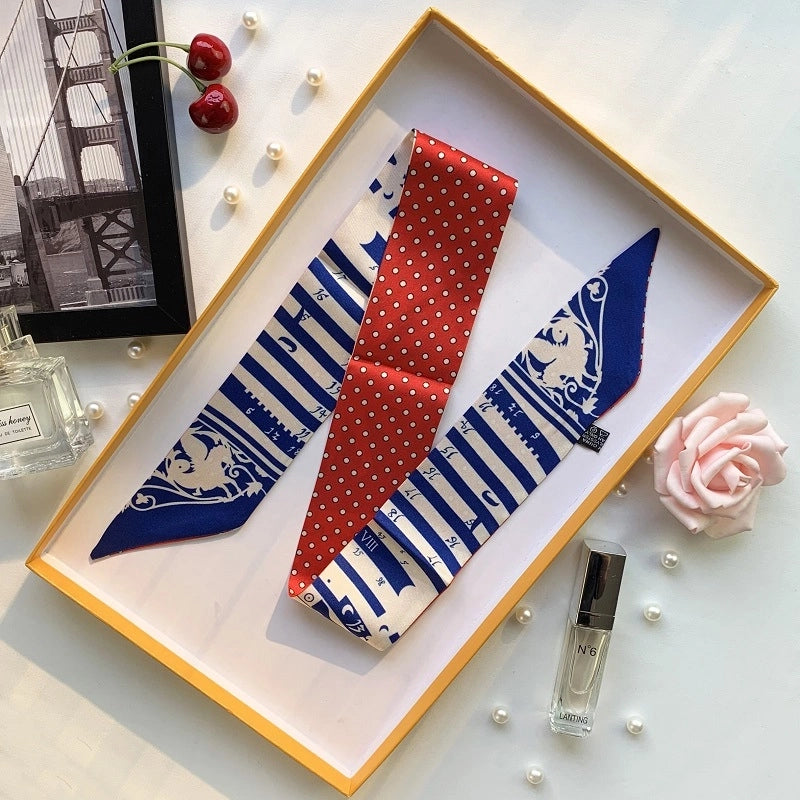 Women's Minimalist Flower Satin Printing Silk Scarf