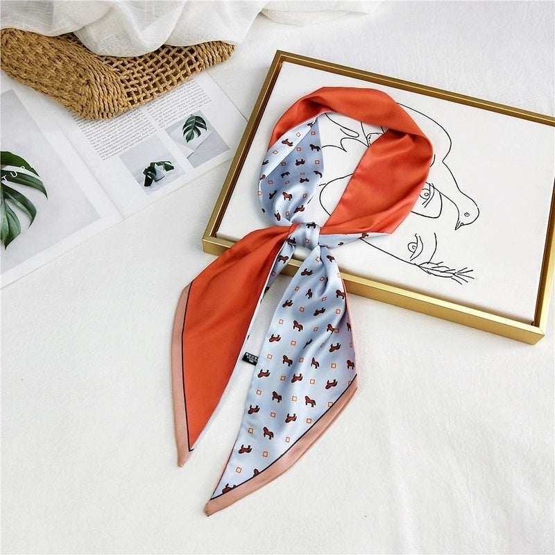 Unisex Sweet Polka Dots Polyester Printing Silk Scarves