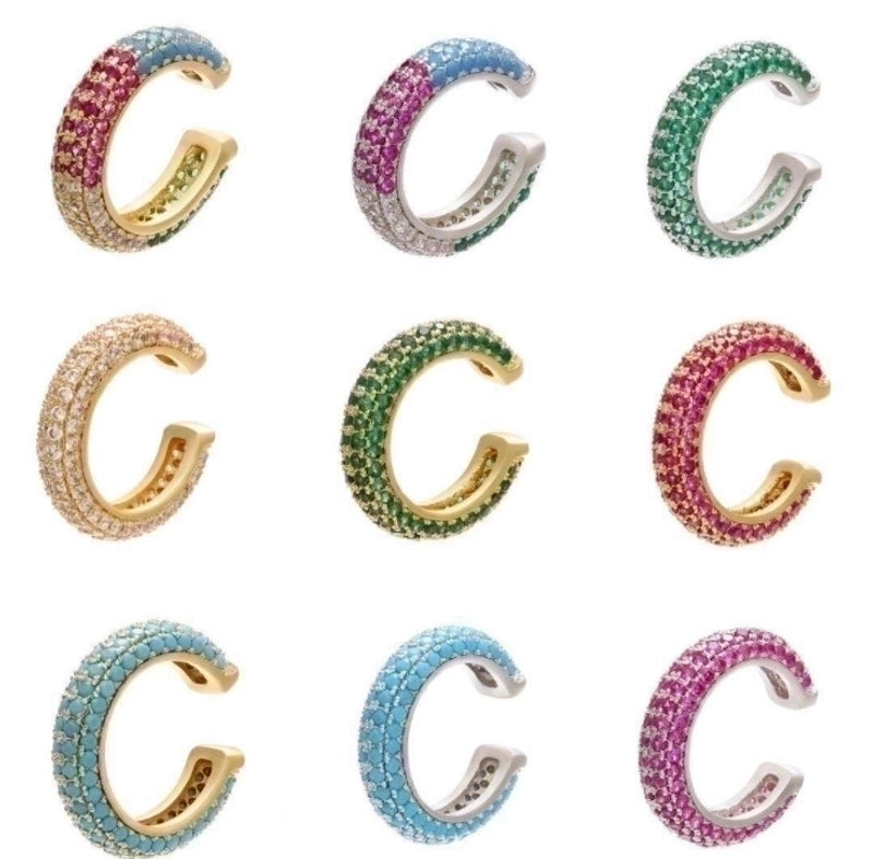 Fashion Geometric Plating Copper Zircon Copper Earrings