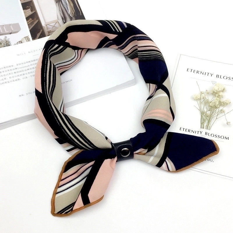 Unisex Sweet Stripe Silk Scarf