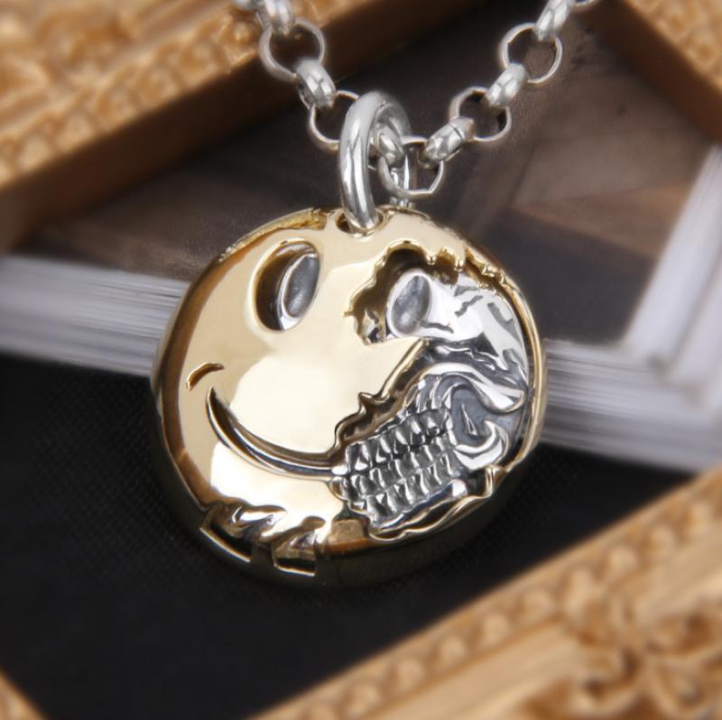 Smiley Skull 2 Layered Necklace