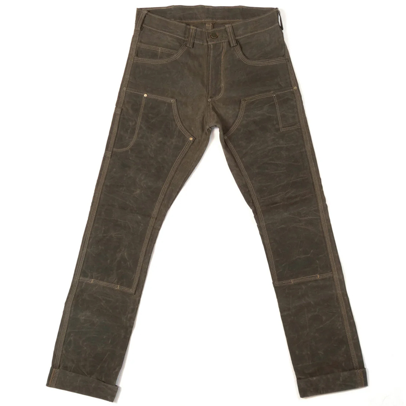 Vintage Distressed Canvas Slim Fit Work Pants