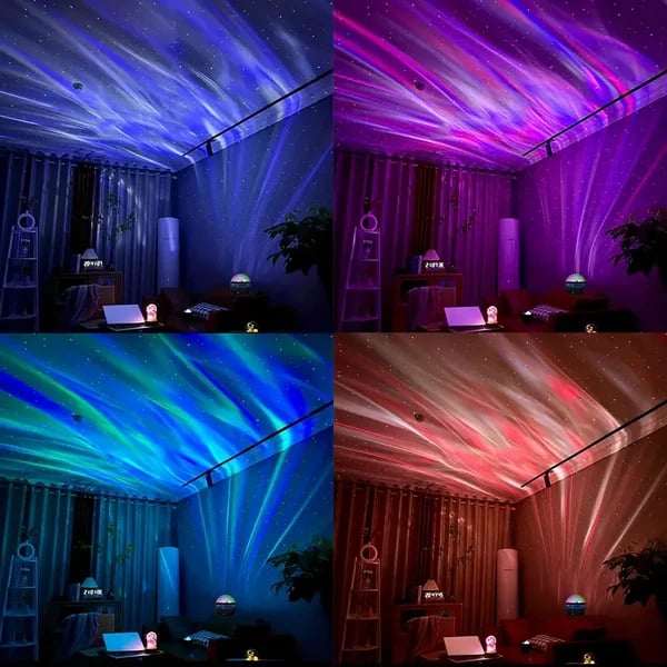 noorderlicht en oceaangolf projector