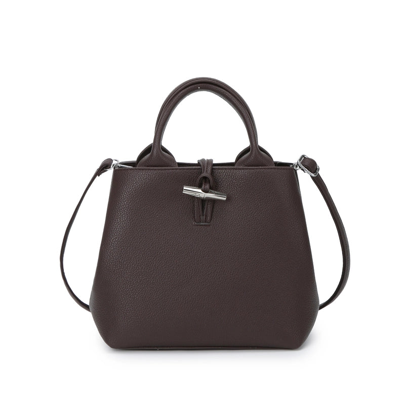 Women's Pu Leather Solid Color Classic Style Sewing Thread Bucket Zipper Lock Clasp Crossbody Bag