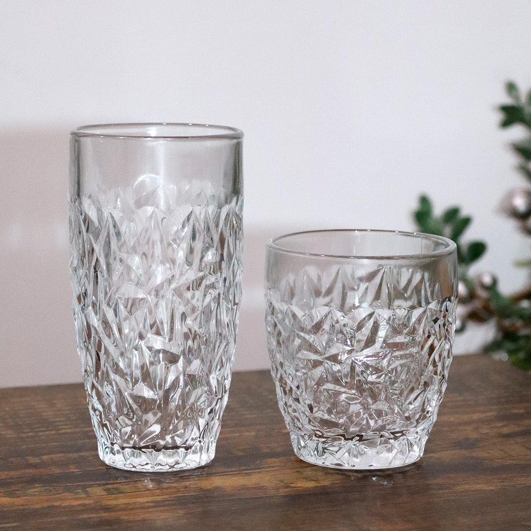 Bohemia White Glass Cups Set (12pcs)
