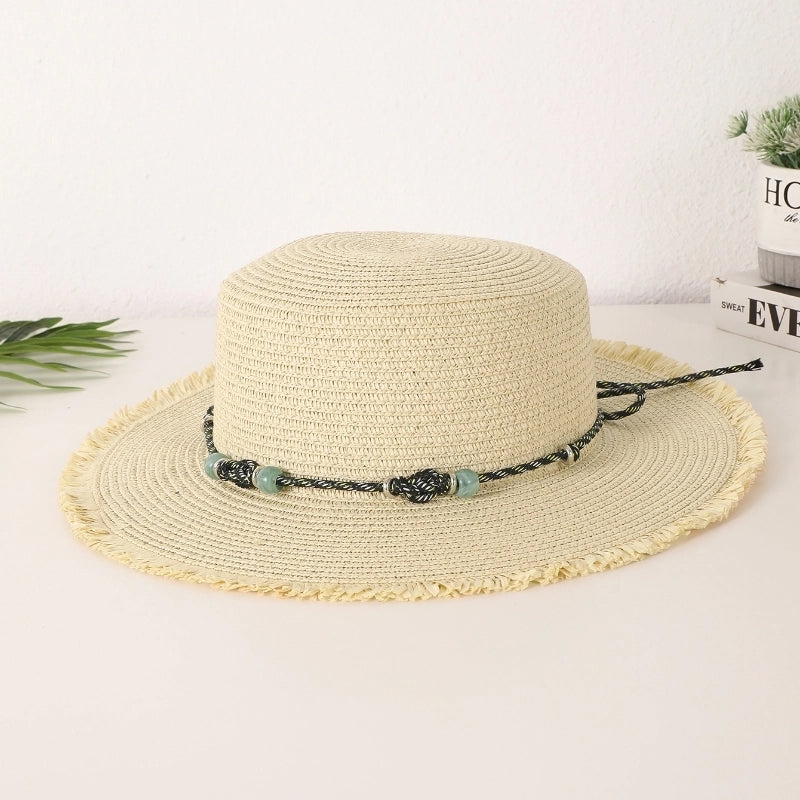 Women's Basic Vacation Solid Color Big Eaves Straw Hat