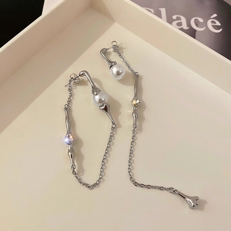 1 Pair Fashion Star Flower Imitation Pearl Alloy Inlay Rhinestones Women's Earrings