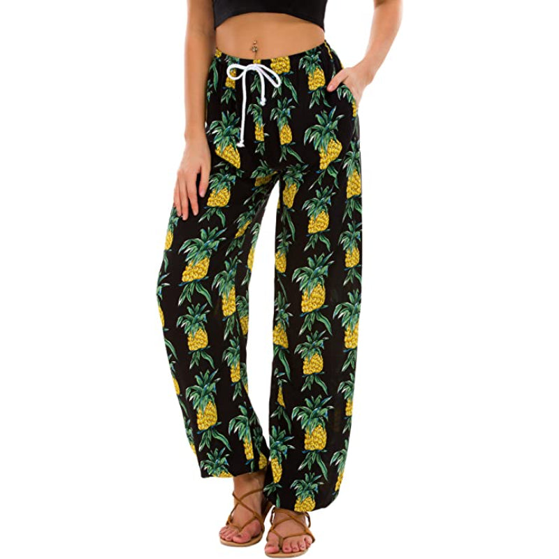 Women's Floral Print Boho Yoga Pants Harem Pants
