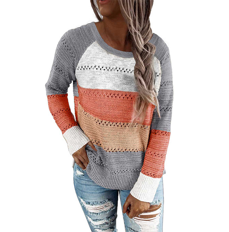 Hollow Out Knitted Lightweight Casual Long sleeve Sweater