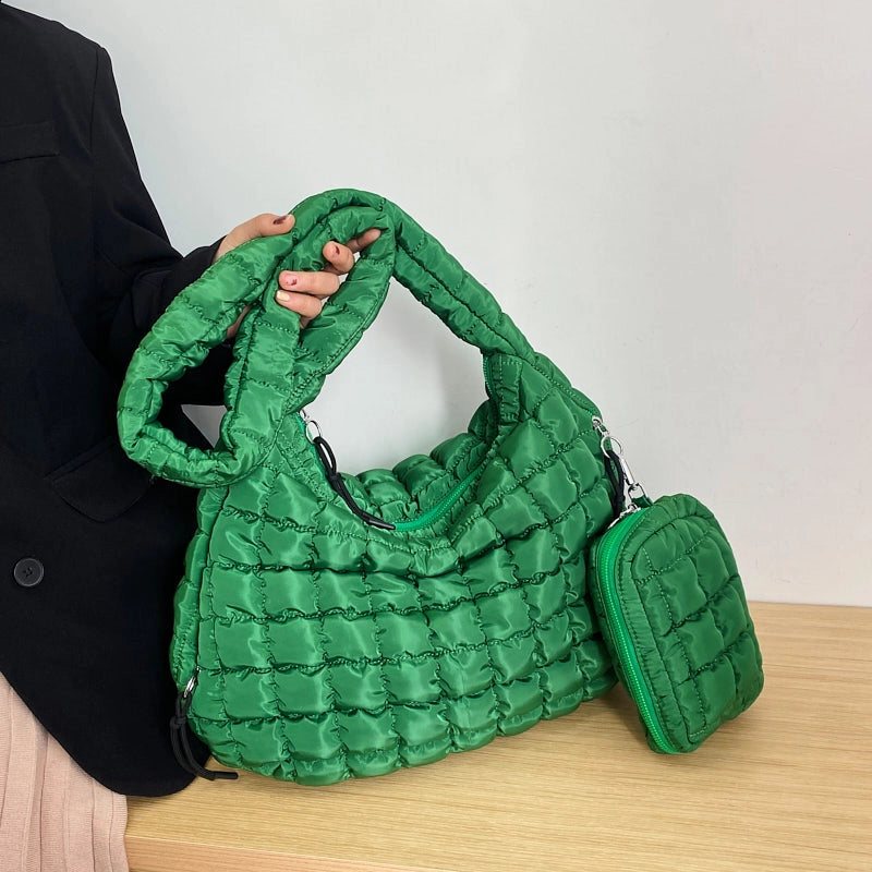 Women's Medium Nylon Solid Color Vacation Classic Style Sewing Thread Dumpling Shape Zipper Crossbody Bag