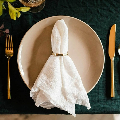 1 piece wedding 100% cotton white cheesecloth Christmas napkin table