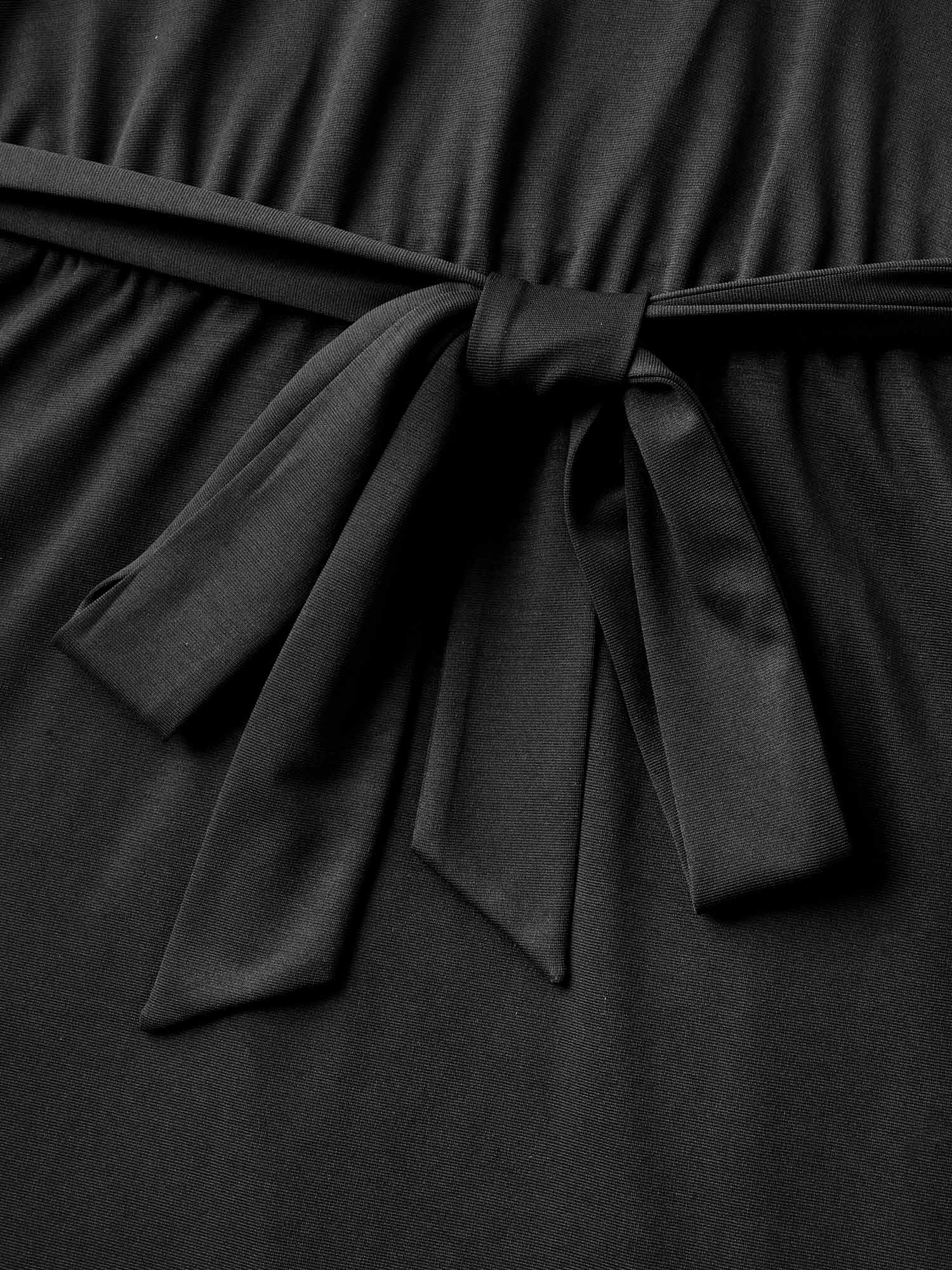 One-Shoulder Ruffled Belted Midi Dress