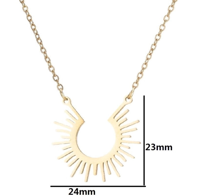 Fashion Geometric 201 Stainless Steel 18K Gold Plated Plating Stainless Steel Necklaces