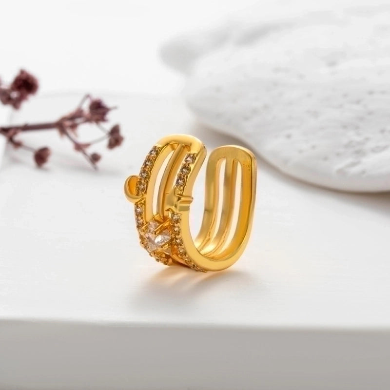 1 Piece Ear Cartilage Rings & Studs Cute Cool Style Geometric Heart Shape Copper Plating Inlay Zircon