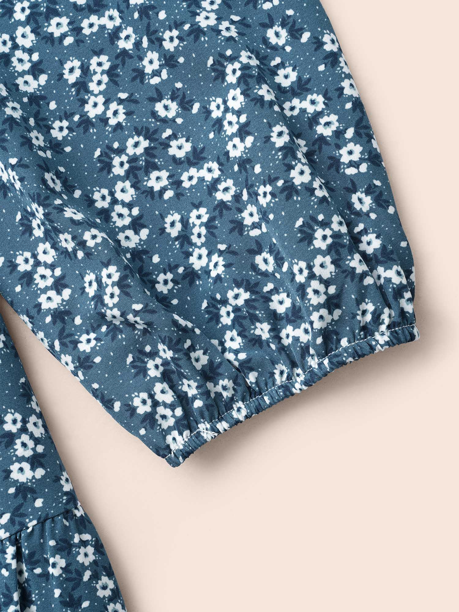 Ditsy Floral Ruffle Layered Hem Dress