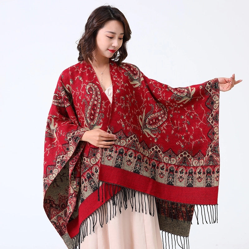 Women's Streetwear Cashew Nuts Imitation Cashmere Gradient Color Scarf