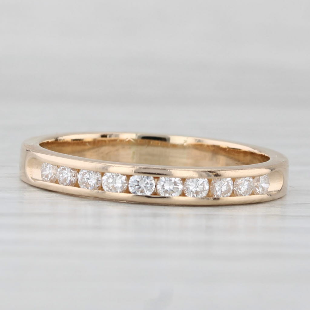 0.30ctw Channel Set Diamond Wedding Band 14k Yellow Gold Sz 7.75 Stackable Ring