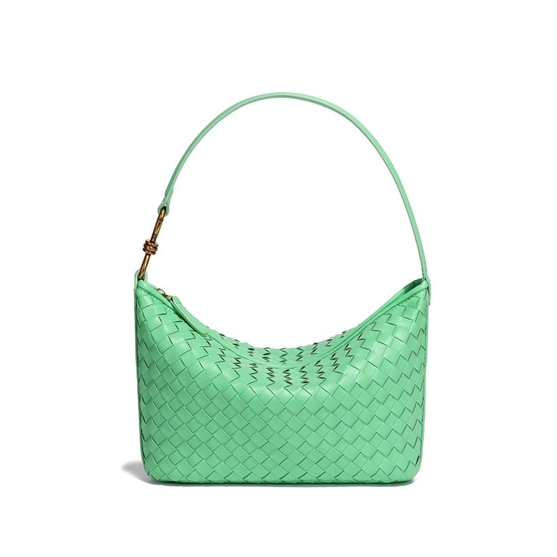 Women's Medium Pu Leather Solid Color Vintage Style Classic Style Dumpling Shape Zipper Straw Bag