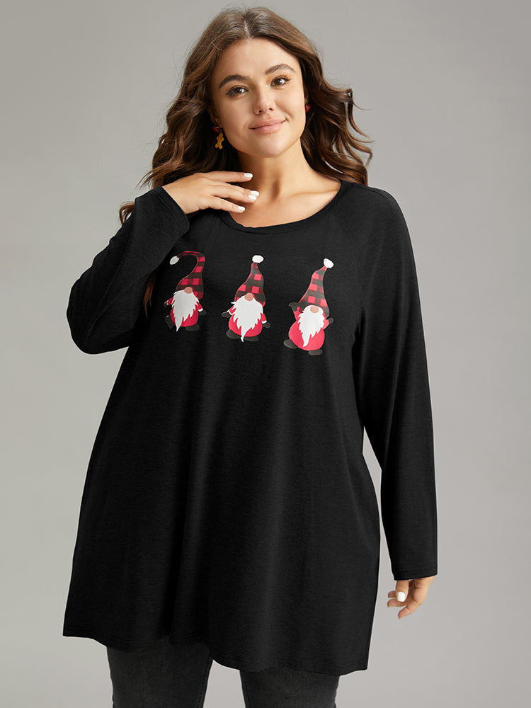 Santa Claus Print Long Sleeve T-shirt