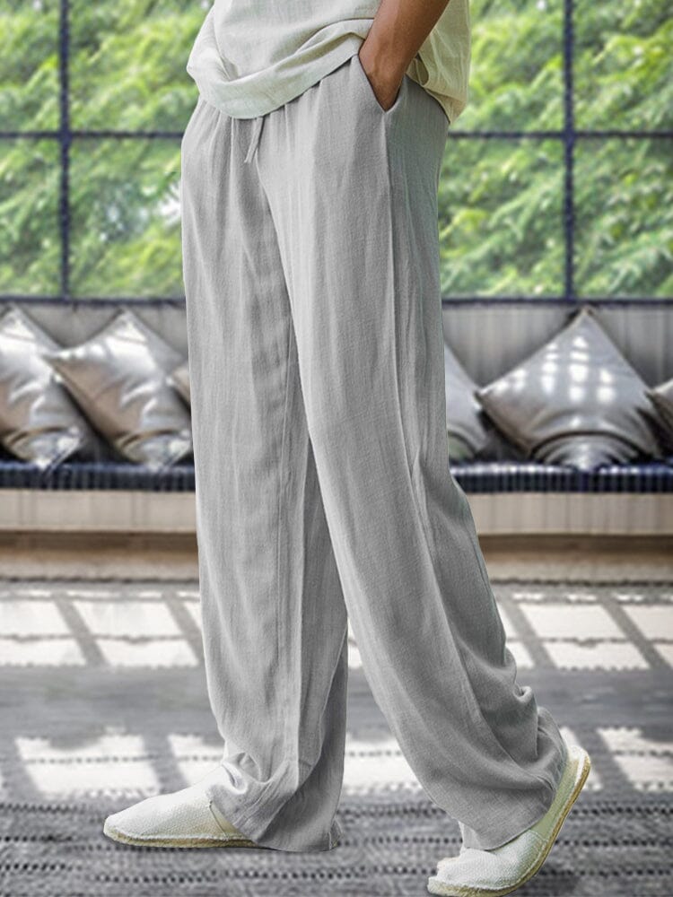 Leisure Cotton Linen Drawstring Pants