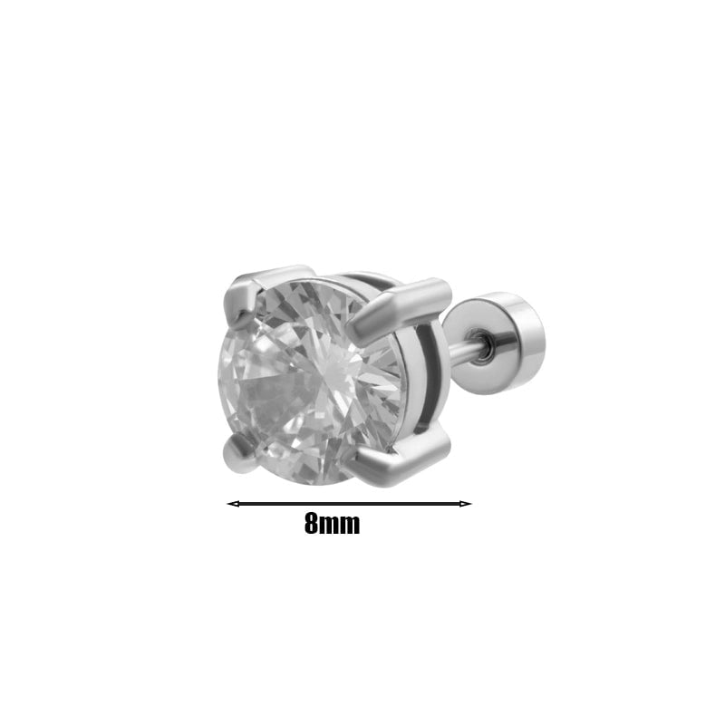1 Piece Ear Cartilage Rings & Studs Minimalist Round 316L Stainless Steel  Plating Inlay Zircon
