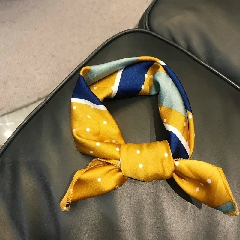 Women's Minimalist Color Block Polyester Silk Scarf