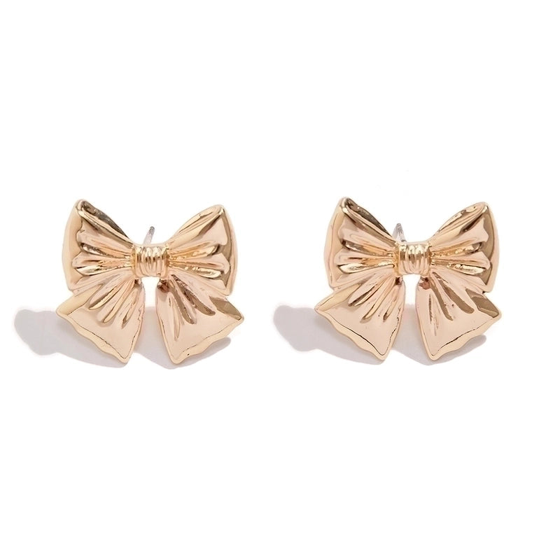 Modern Style Minimalist Bow Knot Copper Handmade Plating 18k Gold Plated Jewelry Set