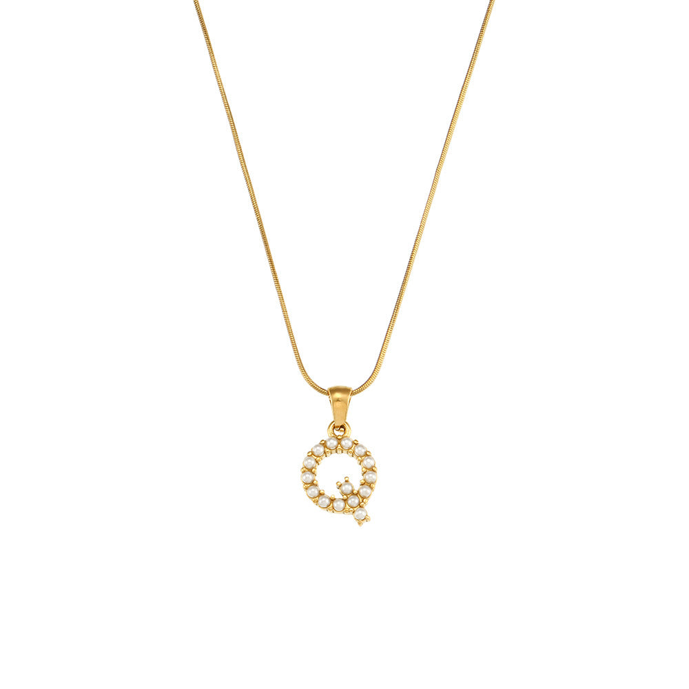 Fashion Letter Number Text Stainless Steel 18K Gold Plated Necklaces
