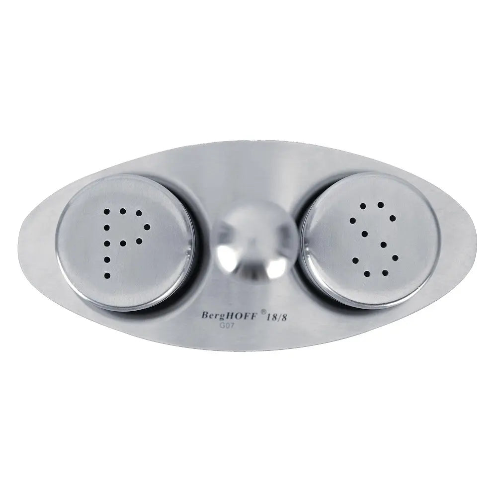 Stainless Steel Salt And Pepper Shakers With Stainless Steel Holder