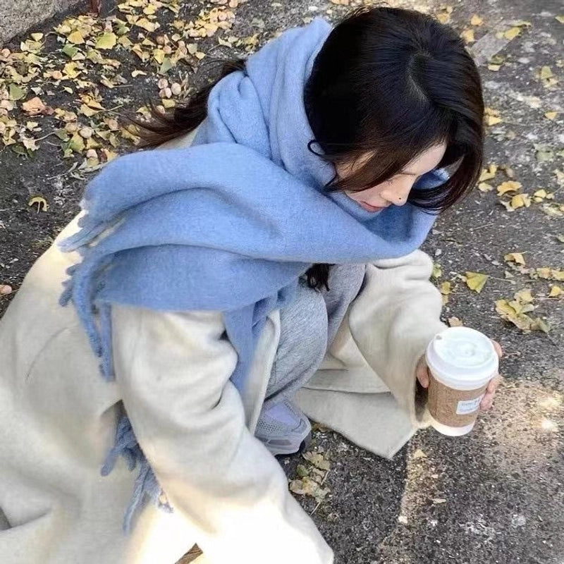 Women's Minimalist Classic Style Solid Color Polyester Scarf
