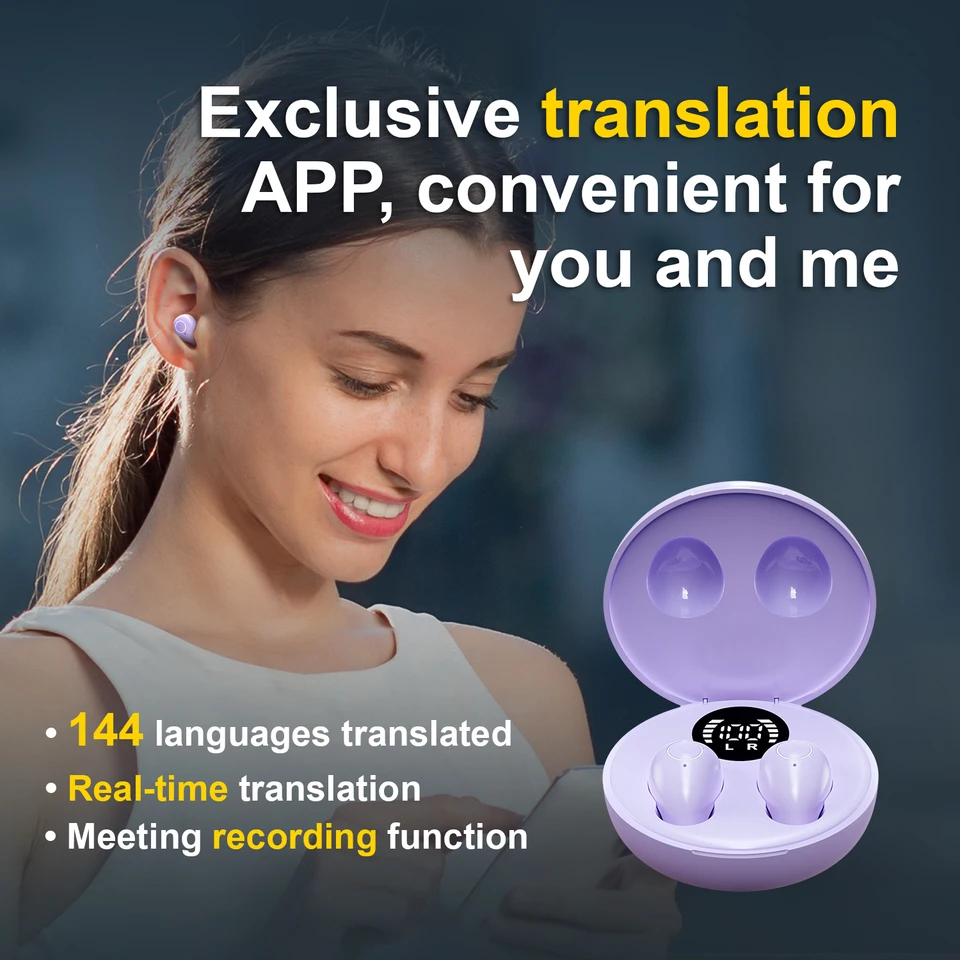 AI Real-Time Translation Earbuds Wireless Headphones Bluetooth Earphone Noise Reduction Headset For Xiaomi Redmi Small Earphones