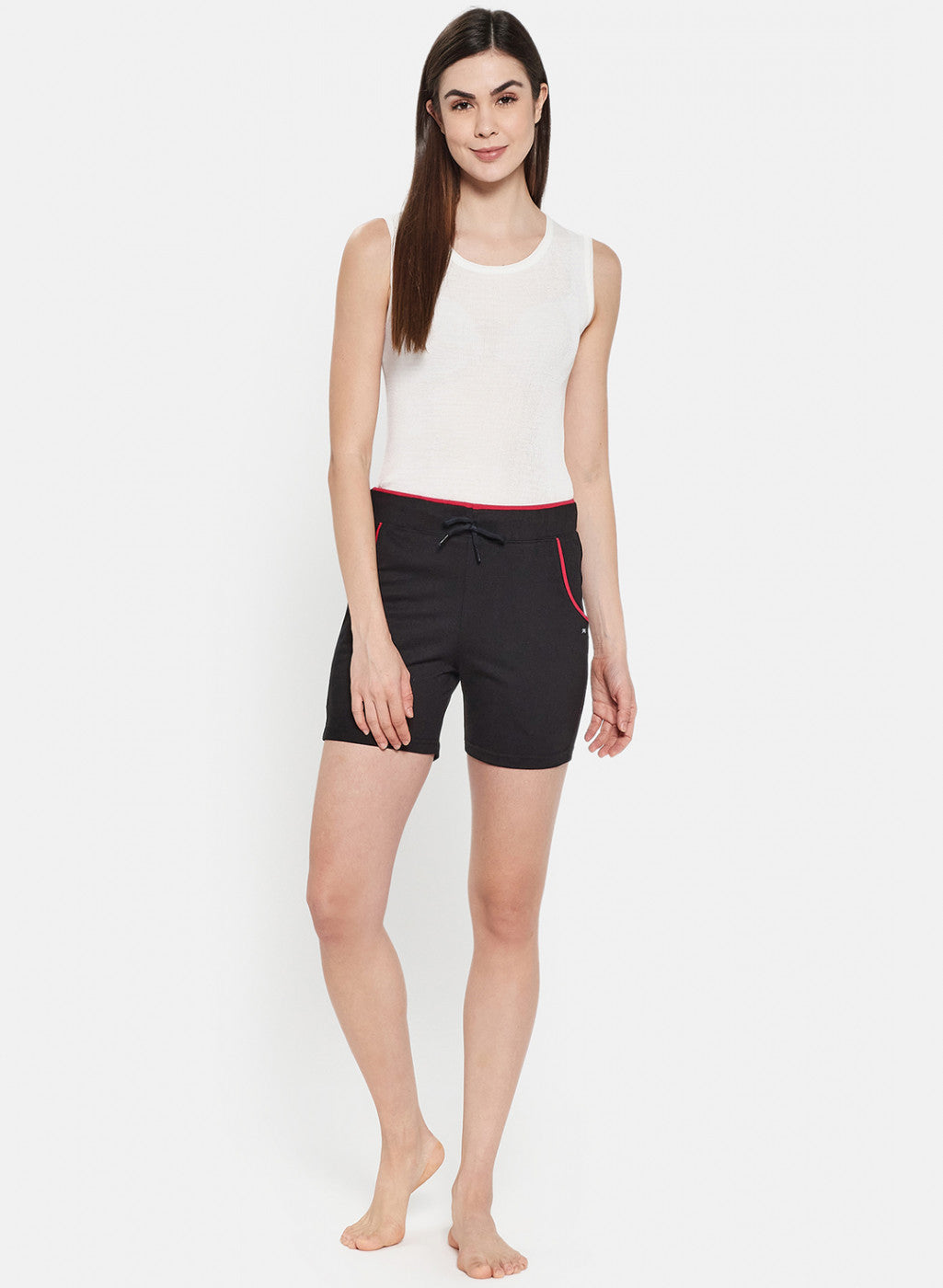 Womens Black Plain Shorts