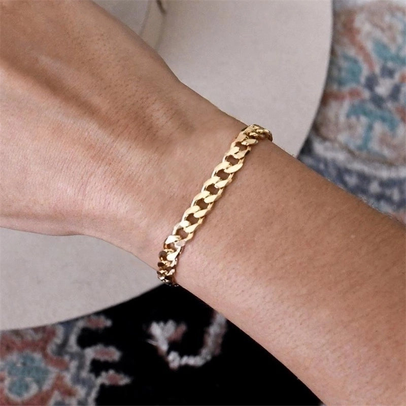 Fashion U Shape Stainless Steel 14K Gold Plated No Inlaid Bracelets In Bulk