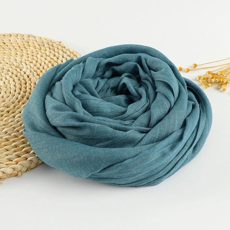 Women's Sweet Solid Color Cotton Silk Scarves